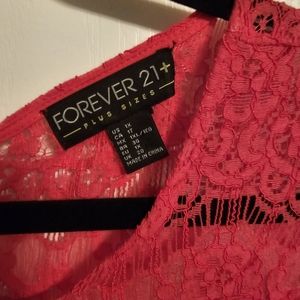 Red Forever 21+ Holiday Lace Dress, size 1x